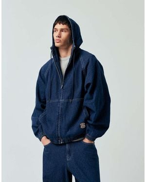 ASOS Oversized Denim Hoodie - Blue