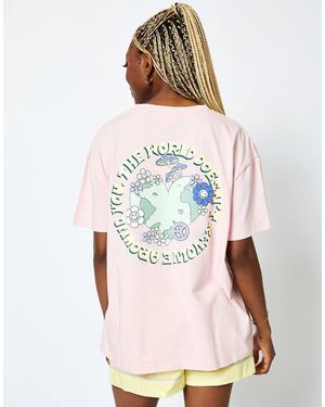 Skinnydip London London The World Doesnt Revolve Around You T-Shirt - Pink