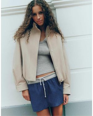 Pull&Bear Oversized Jack Met Hoge Hals - Blauw