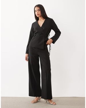 Aware High Waist Wide Leg Tailored Trouser Co-ord - White