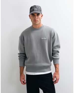 PEGADOR Tate sweat-shirt oversize structuré délavé - Gris