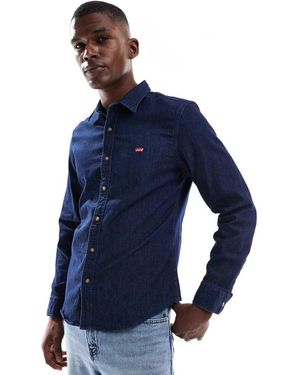 Levi's Battery Batwing Logo Slim Fit Denim Shirt - Blue