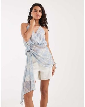 ASOS Chiffon Wrap Tie Waist Top - White