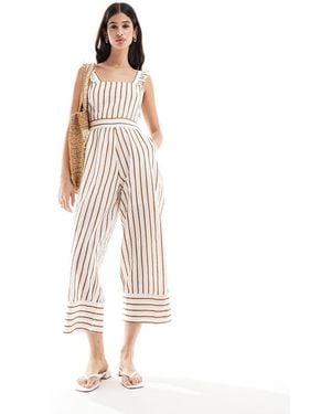 Vila Jumpsuit With Tie Back - White