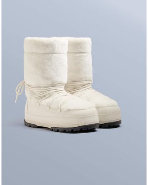 Oysho Bottes techniques lacées en fausse fourrure - écru - Blanc