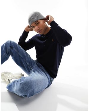 Farah Glenarm Polo Merino Wool Sweater - Blue