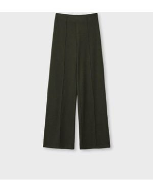 Stradivarius Knit Trousers With Seam Detail - Green