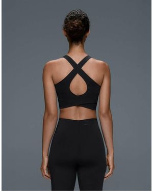 Oysho Light Touch Crossover Back Tank Top - Blue
