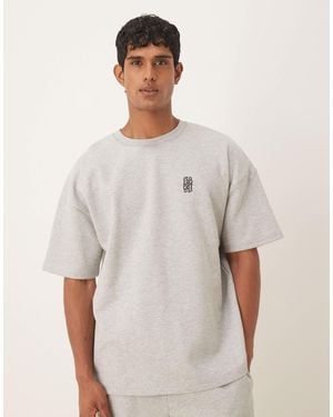 ASOS Oversized Heavyweight T-shirt With Embroidery - Gray