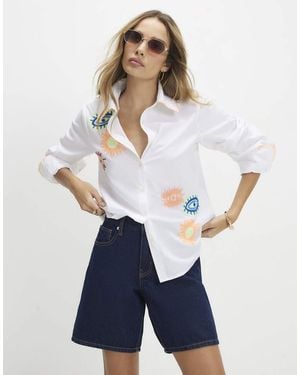 River Island Embroidered Graphic Shirt - White
