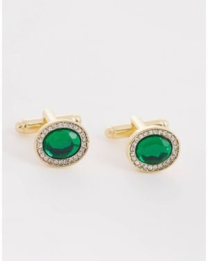 ASOS Emerald Stone Cufflinks - Green