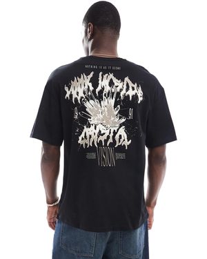 ADPT – übergroßes t-shirt - Schwarz