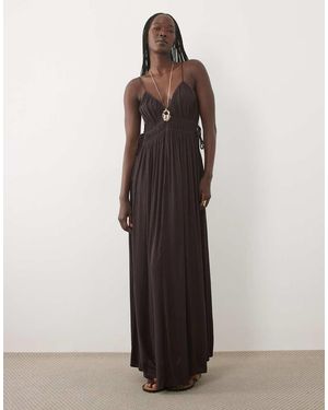 Mango Teen Strappy Maxi Dress - Purple