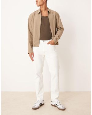 Abercrombie & Fitch Vaqueros Blancos De Pernera Recta De