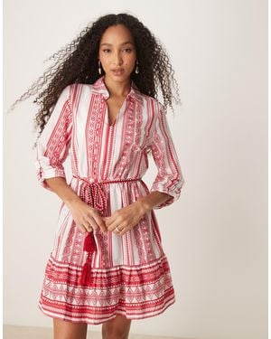 Jdy Tie Waist Mini Dress - Red