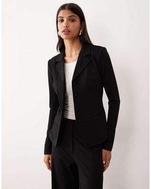 Aware Premium Gestructureerde Blazer Van Jersey - Zwart