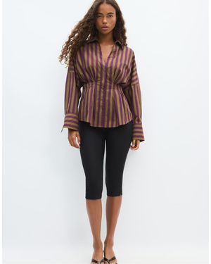 Stradivarius Pleated Poplin Shirt - Red