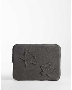 Mango Teen Laptop Case With Star Detail - Grey