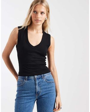 ONLY V Neck Boxy Vest - Blue