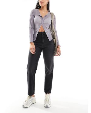 Don't Think Twice Dtt – katy – verkürzte straight jeans - Schwarz