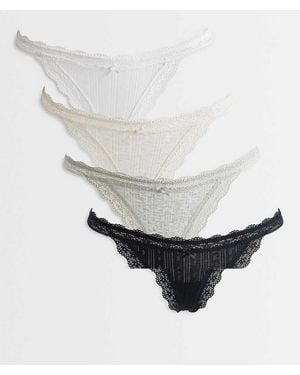 Cotton On 4 Pack Of Cotton Lace G-strings - White