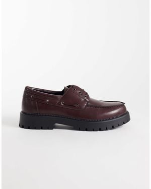 SEQWL Mexton Chunky Lace Up Boat Shoes - Brown