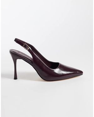 SEQWL Slingback Pointed Stiletto Heel Shoes - Red