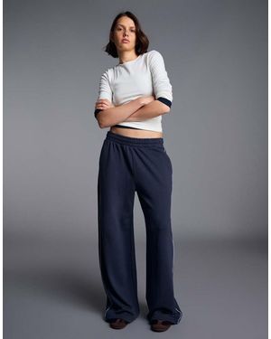Bershka Plush jogger Trousers - Blue
