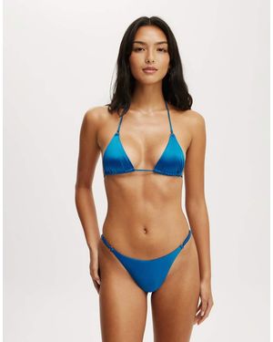 Cotton On Micro String Triangle Bikini Top - Blue