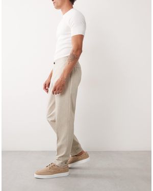 ASOS Linen Smart Tapered Pants - White