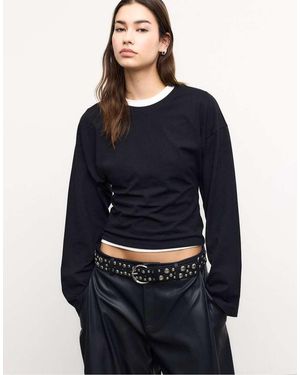 Stradivarius Kimono Sleeve T-Shirt - Blue