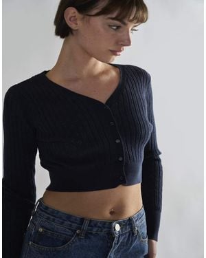 Glamorous Long Sleeve Crop Cardigan - Black