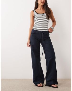 Mango Teen Tie Waist Straight Jean - Blue