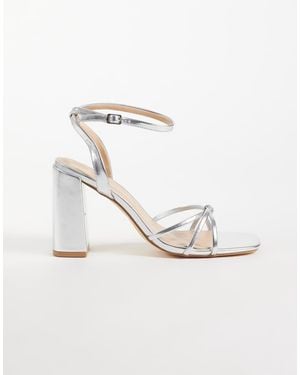SEQWL Sandalo Con Tacco Largo E Fascette Minimal - Bianco