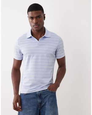 Mango Polo rayé à manches courtes - pâle - Bleu