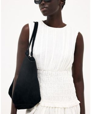 NA-KD Linen Blend Sleeveless Smock Mini Dress - Black