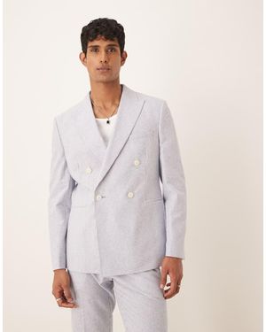 ASOS Linen Mix Slim Suit Jacket - White