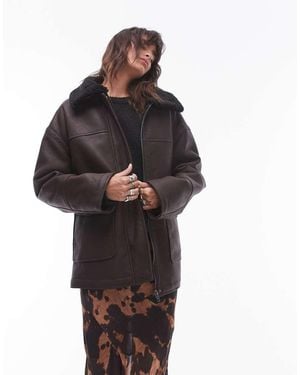 TOPSHOP Giacca Aviatore Midi - Nero
