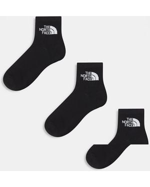 The North Face Simple Dome 3 Pack Logo Ankle Socks - Black