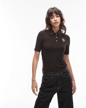 Lacoste – gestricktes polohemd - Schwarz