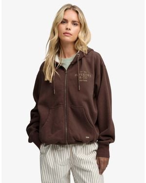 Superdry Luxe kapuzenjacke mit faux-fur-futter - Braun