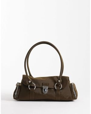 Weekday Small Shoulder Bag With Silver-tone Detailing - Green