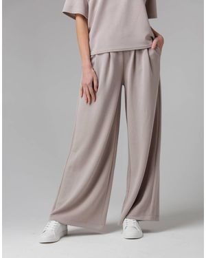 French Connection Luxe Wide Leg Draped Trouser - Grey