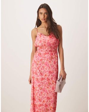 Vila Satin Cami Maxi Dress - Pink