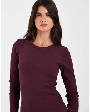 JJXX Long Sleeve Ribbed Top - Purple