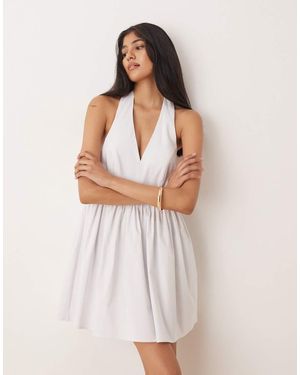 ASOS Sleeveless Shirt Skater Dress - White