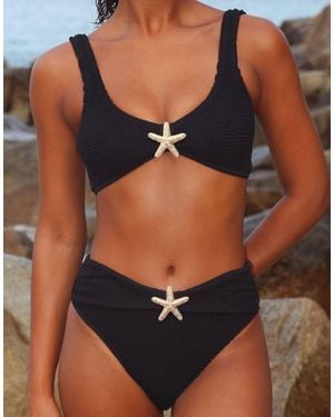Moda Minx Baylys Scrunch High Waist Bikini Bottoms - Black