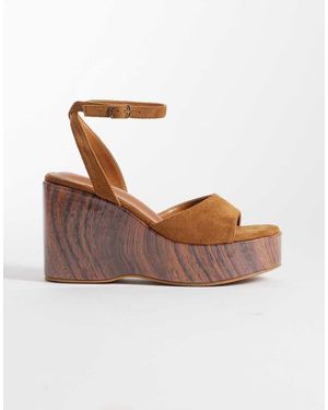 Public Desire Aluna Wedge Sandals - Brown