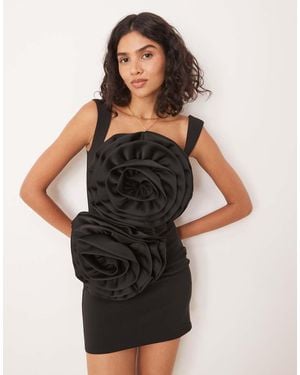 Pretty Lavish Corsage Mini Dress - Black