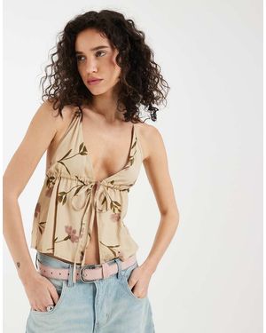 Motel Yalova Leafy Bloom Halter Top - Multicolour